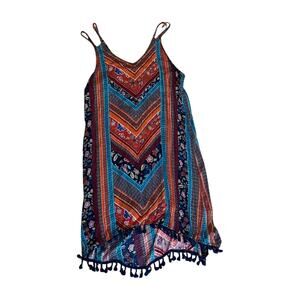 Democracy Plus Size XL Boho Tassel Sundress Beach Swim Coverup Resort Cruise